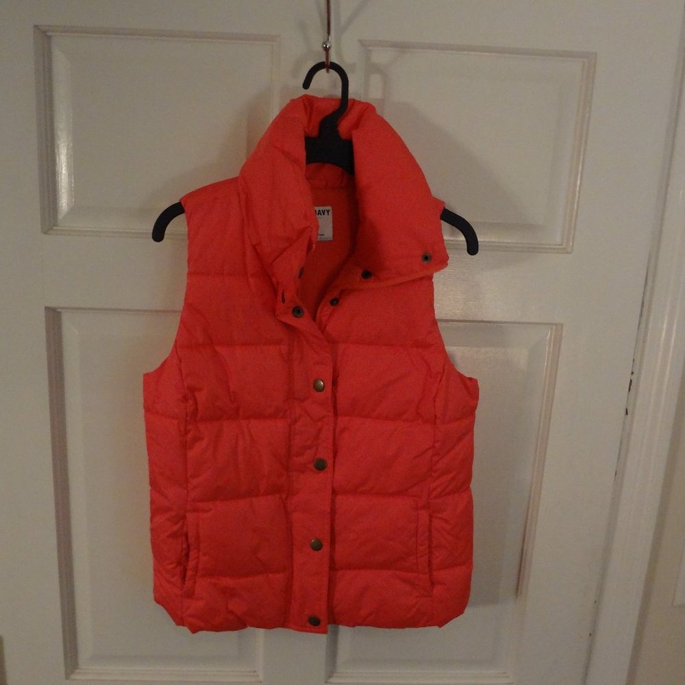 Women's Pink Puffer Vest "Old Navy" Size Small